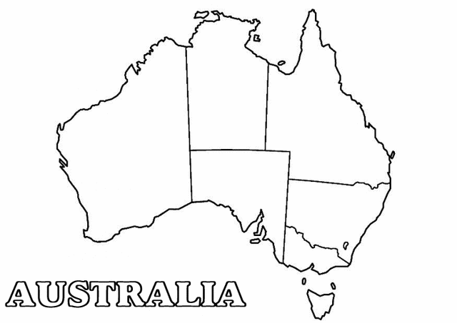 Plansa de colorat cu Australia 23 16